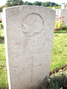 Ernest Garbett's grave at Lapugnoy Military Cemetery