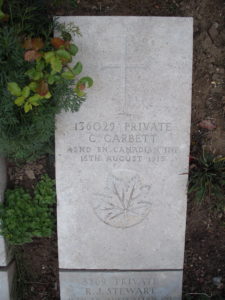 Charles Garbett's grave at Boulogne Eastern Cemetery