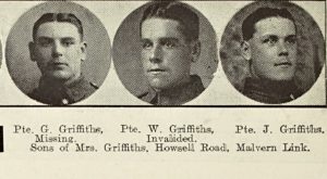 George Griffiths was one of three brothers affected by the war.