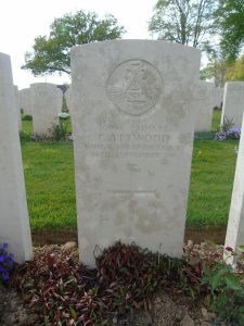 Christopher Attwood's grave at Delville Wood Cemetery, Longueval