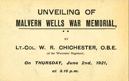 Invitation to the unveiling of the memorial