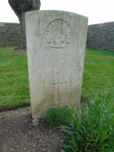 James Morris' grave at Kandahar Cemetery, Neuve Eglise