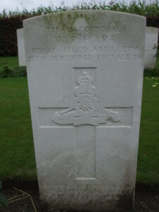 Walter Hart's grave in Oxford Road Cemetery in 2008.