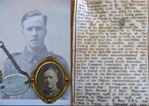 Allen Hart's picture, locket and identity disc.