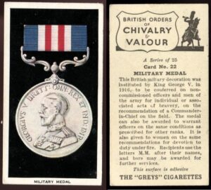 The Military Medal, a gallantry medal for non-commissioned officers and men instituted in 1916.