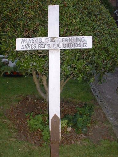 The original grave marker of Thomas William Panting