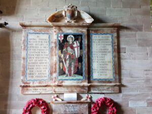 The war memorial at Eastnor Church showing all three Hart brothers.