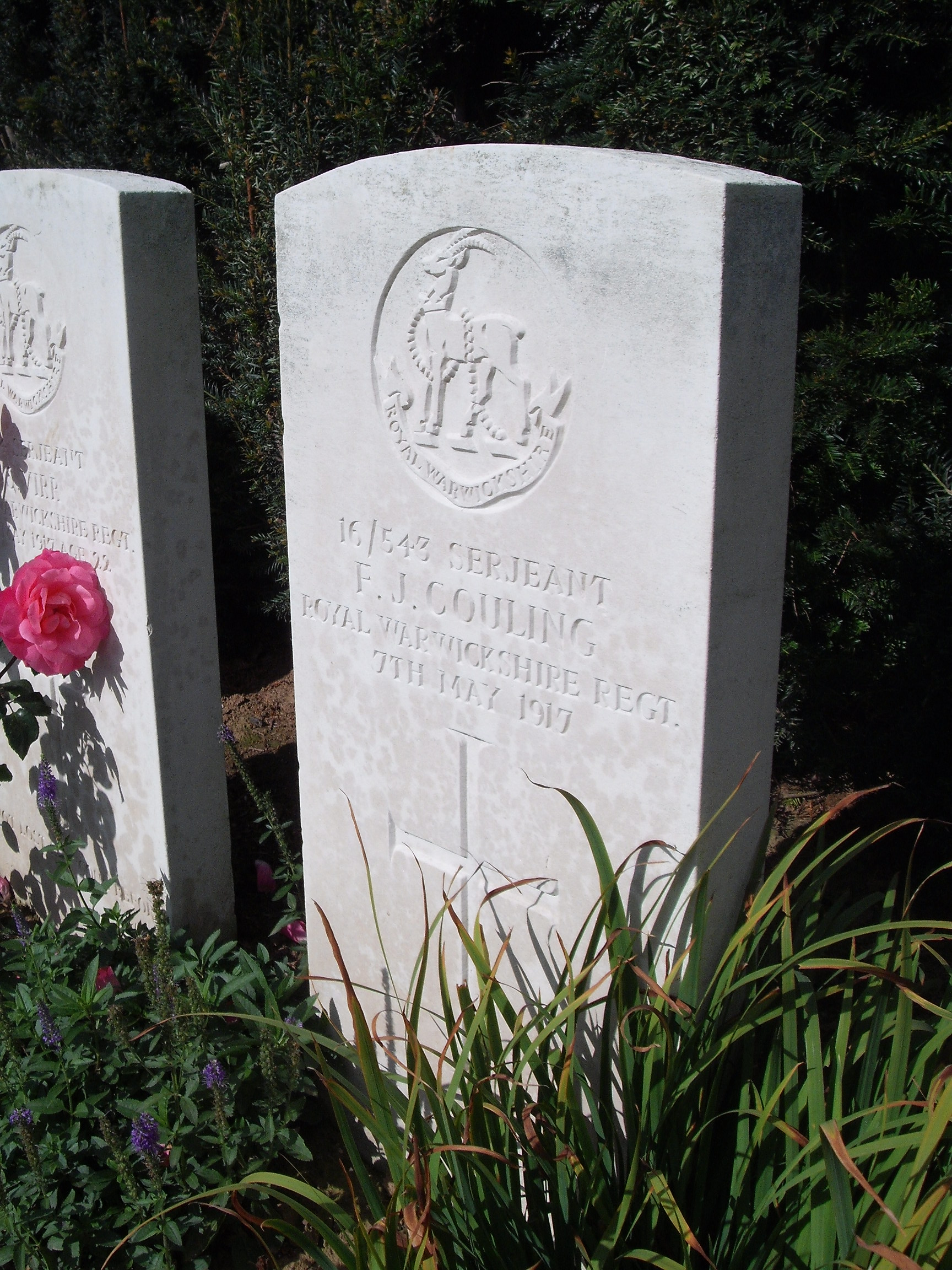 Frederick Couling's grave at Orchard Dump Cemetery, Arleux-en-Gohelle